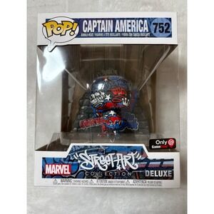 Funko Pop Deluxe Marvel Street Art Captain America 752 GameStop Exclusive New